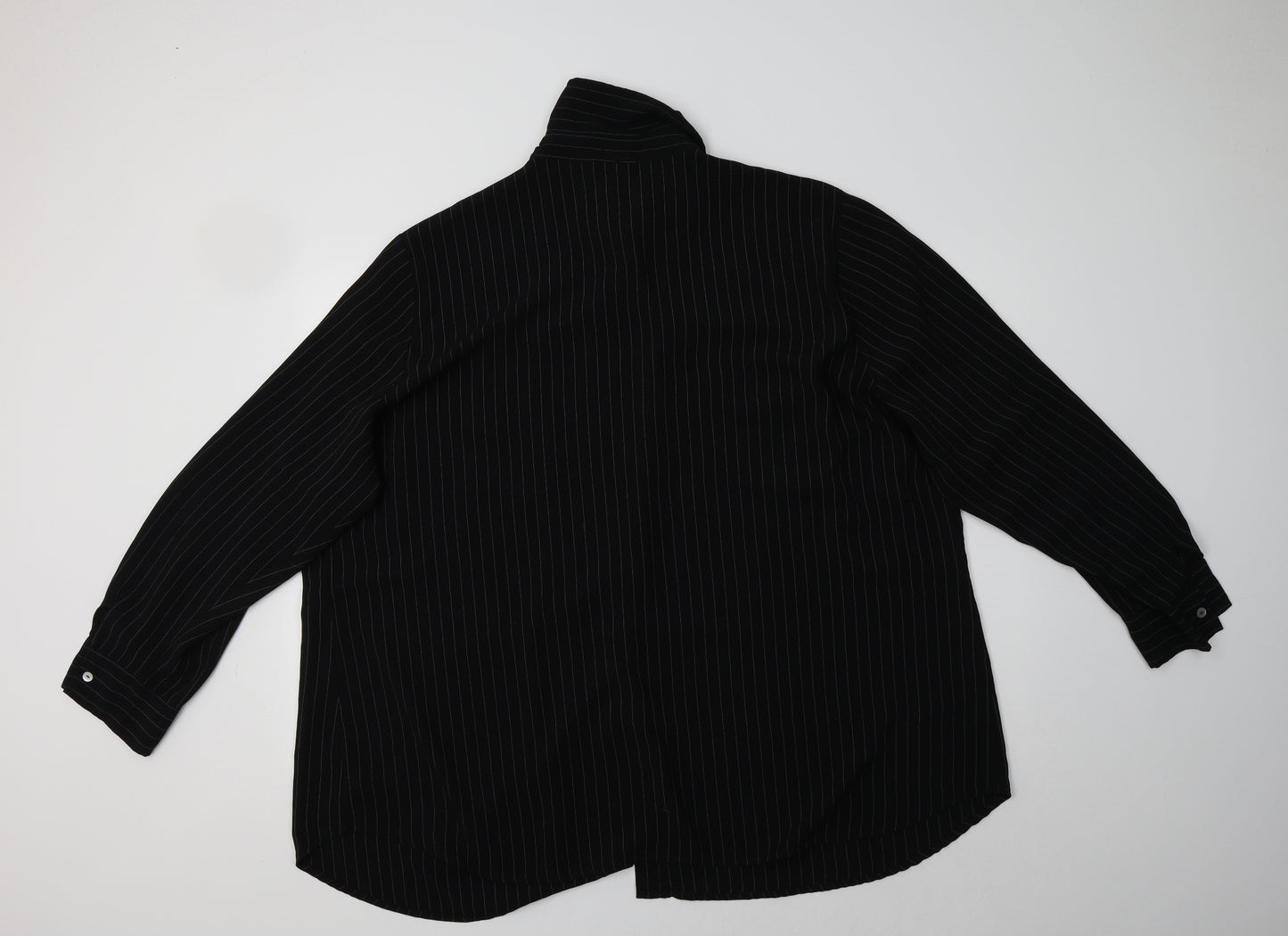 Evans Womens Black Striped  Basic Button-Up Size 30