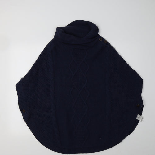 Joules Womens Blue   Overcoat Poncho Size M