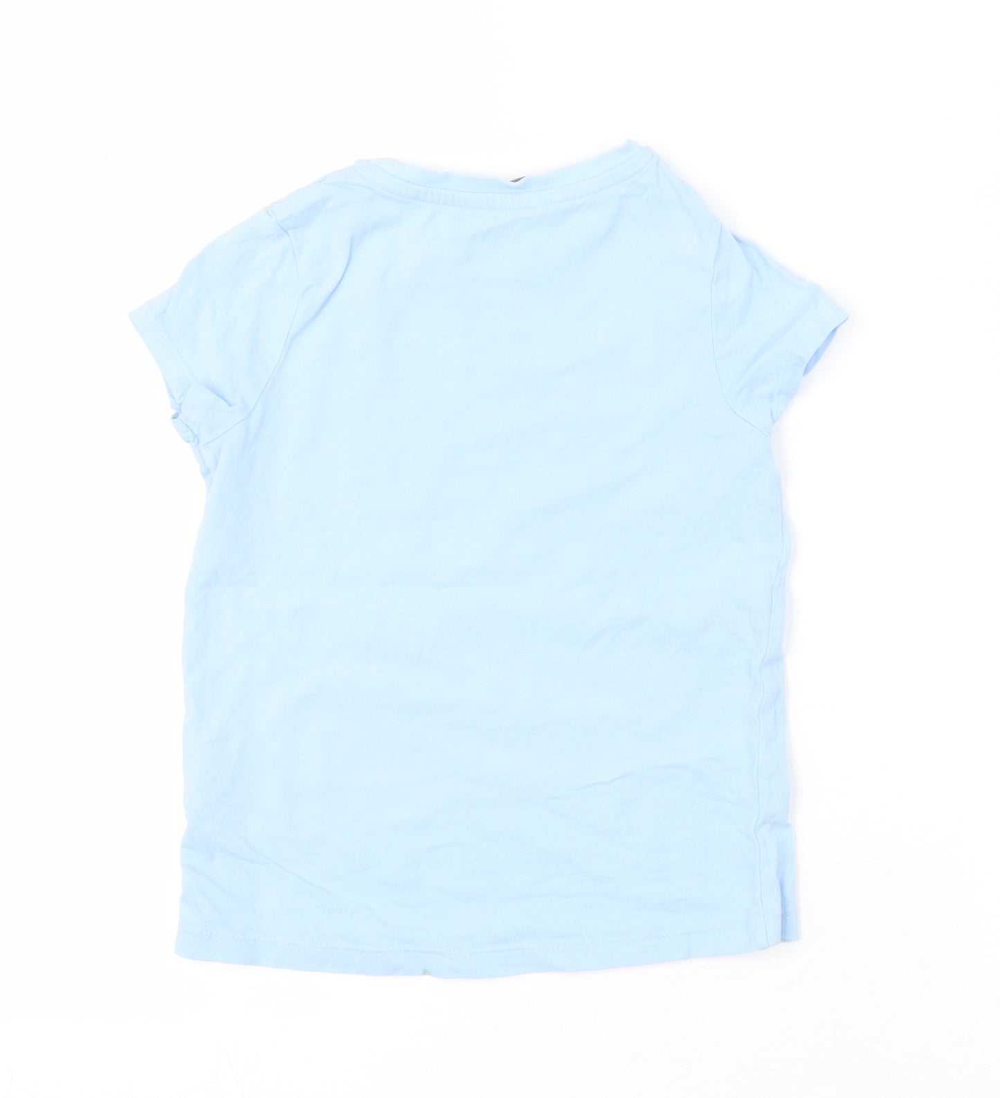 George Girls Blue   Basic T-Shirt Size 5-6 Years  - UNICORN