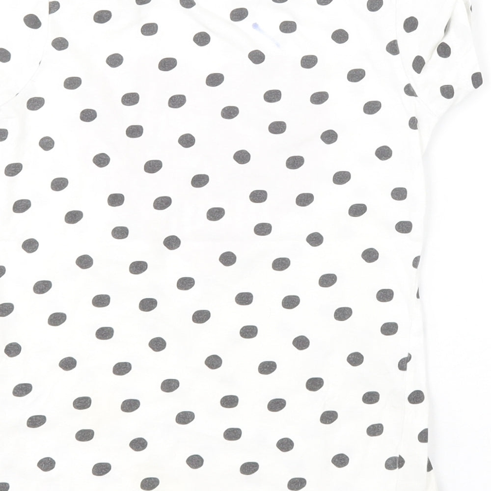 Primark Girls White Spotted  Basic T-Shirt Size 5-6 Years