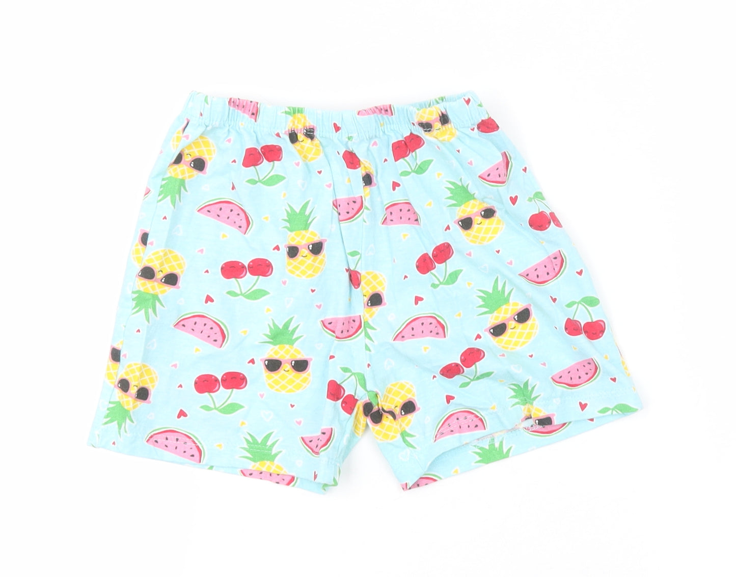 Preworn Girls Blue Spotted  Bermuda Shorts Size 5-6 Years
