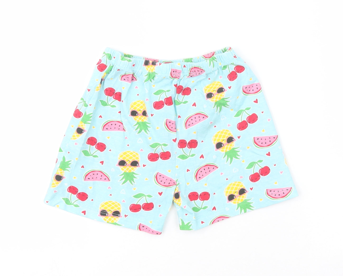 Preworn Girls Blue Spotted  Bermuda Shorts Size 5-6 Years