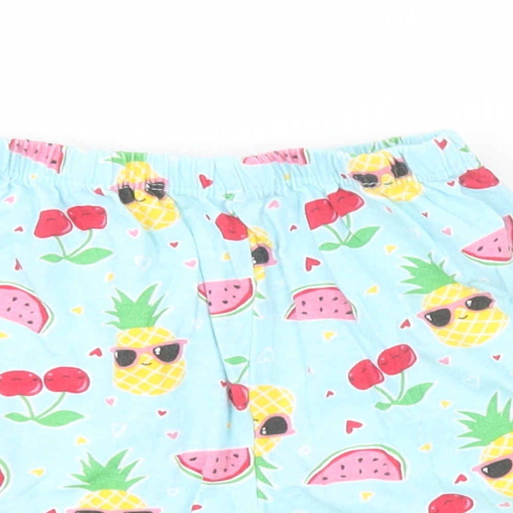 Preworn Girls Blue Spotted  Bermuda Shorts Size 5-6 Years