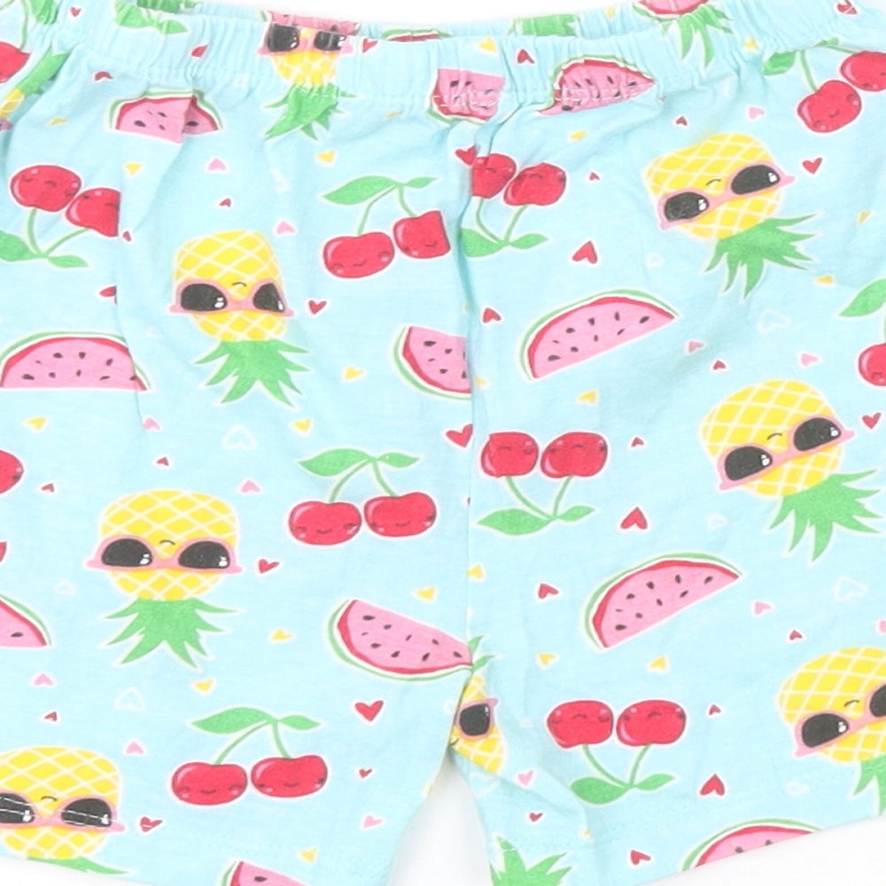 Preworn Girls Blue Spotted  Bermuda Shorts Size 5-6 Years