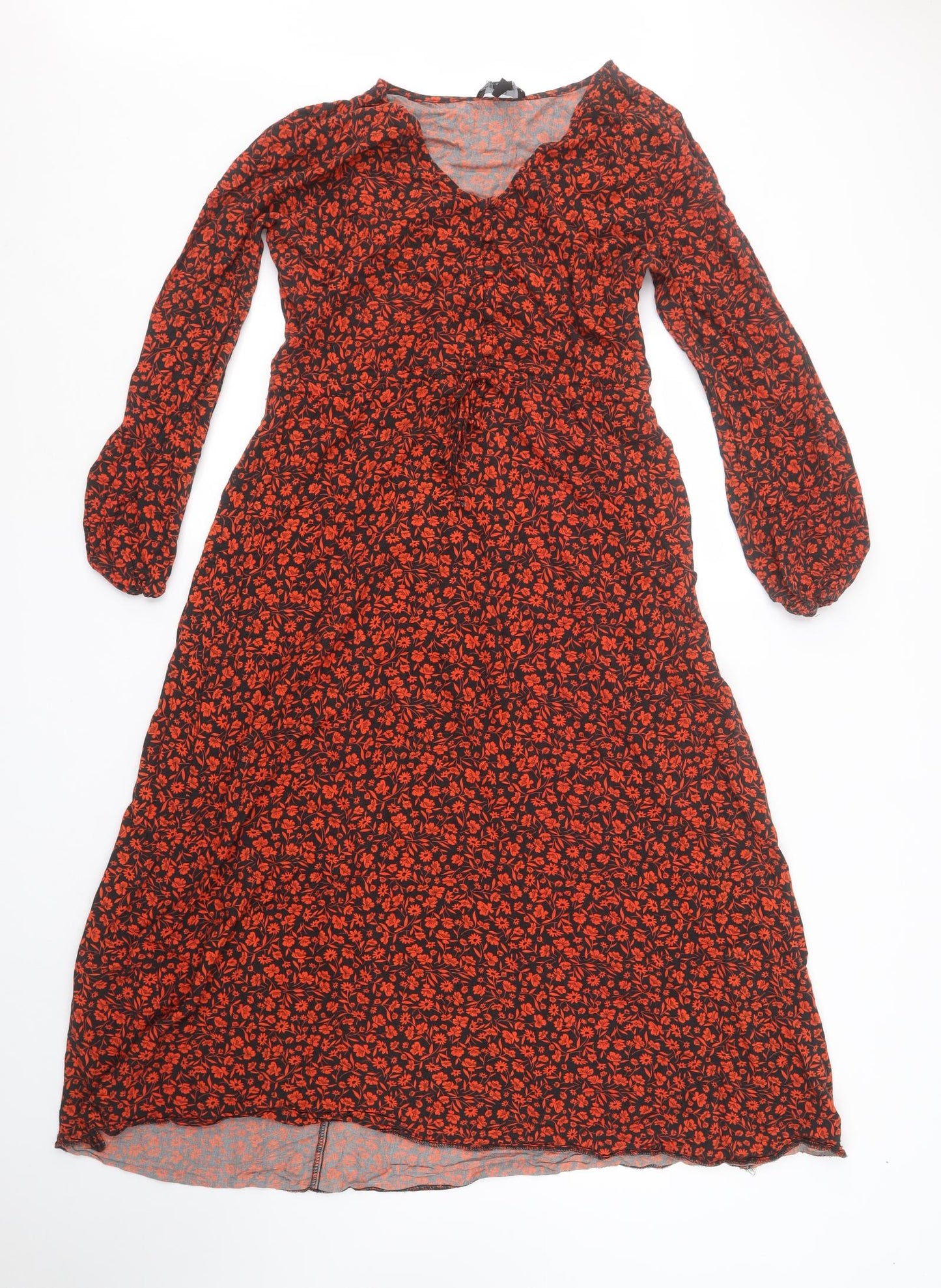 New Look Womens Red Floral  A-Line  Size 12