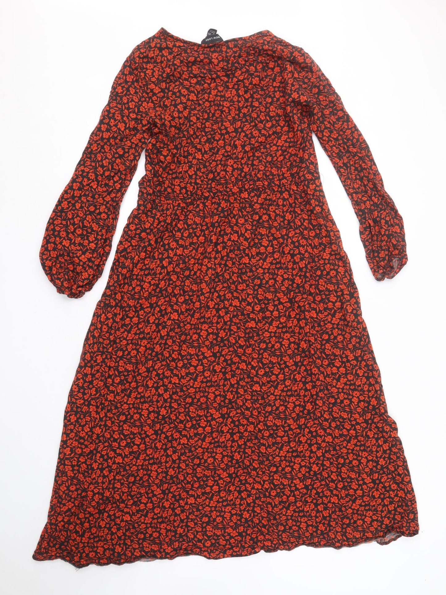 New Look Womens Red Floral  A-Line  Size 12