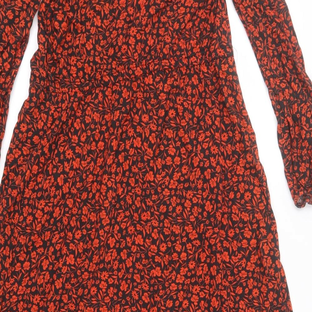 New Look Womens Red Floral  A-Line  Size 12