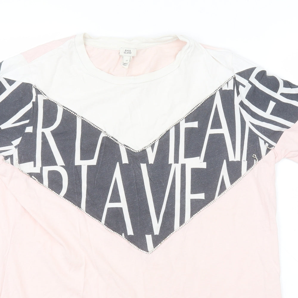 River Island Womens Pink   Basic T-Shirt Size 12