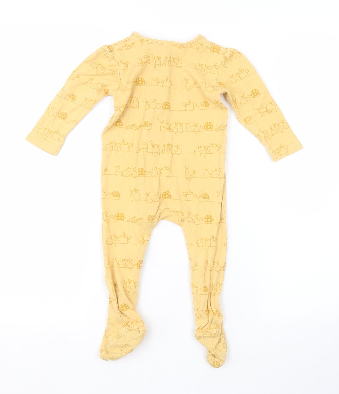 George Baby Yellow Spotted  Babygrow One-Piece Size 9-12 Months