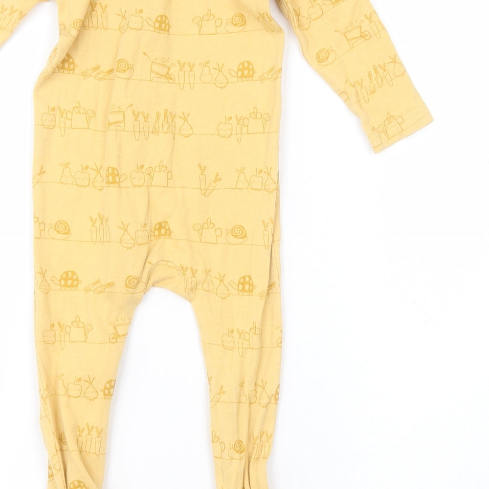 George Baby Yellow Spotted  Babygrow One-Piece Size 9-12 Months