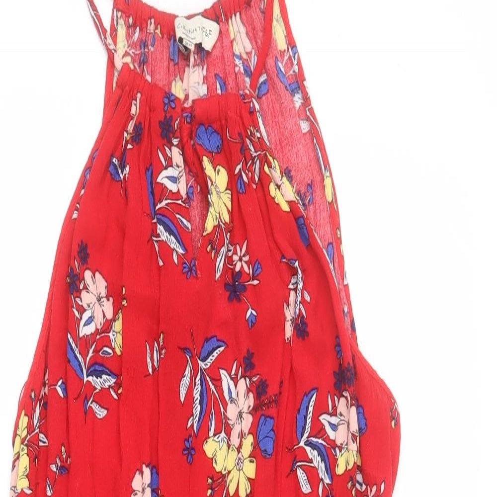 F&F Womens Red Floral  A-Line  Size 14