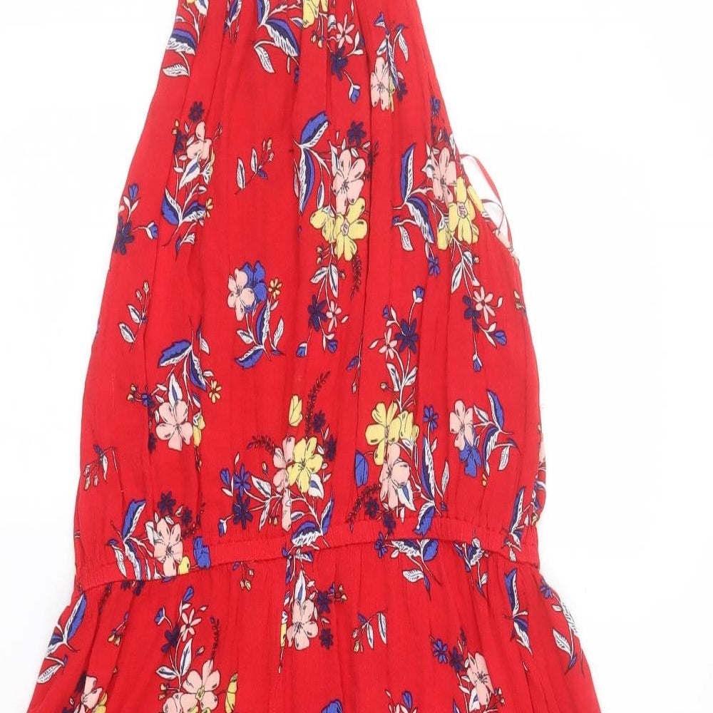 F&F Womens Red Floral  A-Line  Size 14