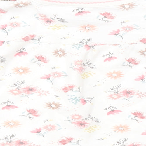 F&F Girls White Floral  Basic T-Shirt Size 6-9 Months