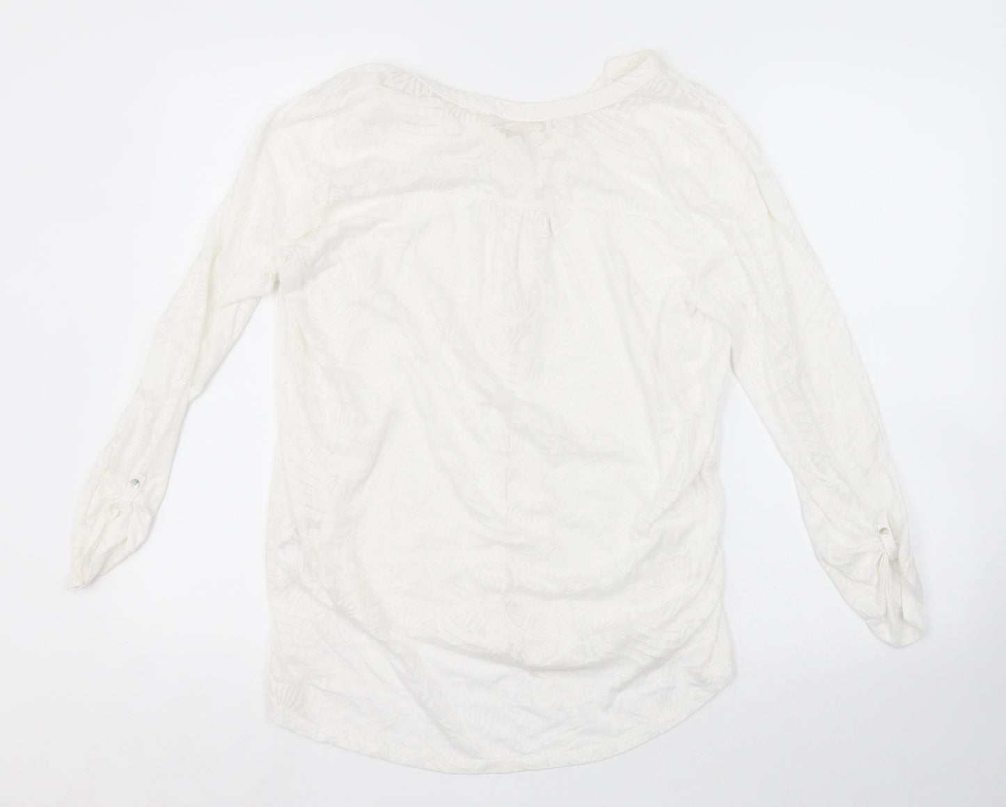 H&M Womens White Floral  Basic Blouse Size M