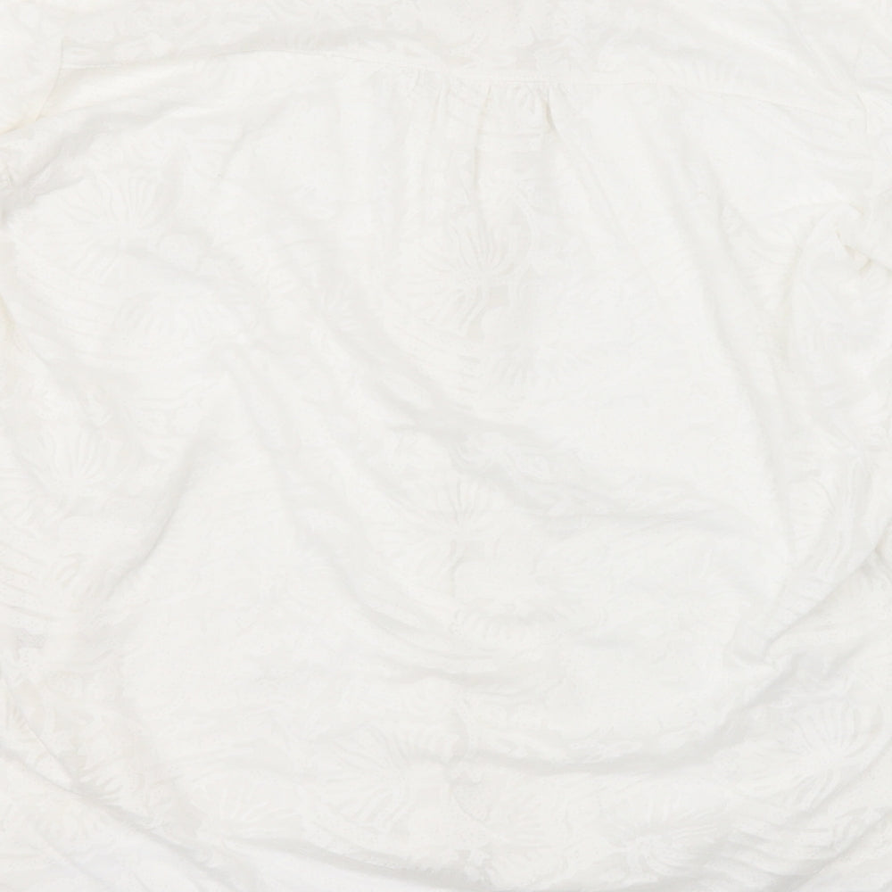 H&M Womens White Floral  Basic Blouse Size M