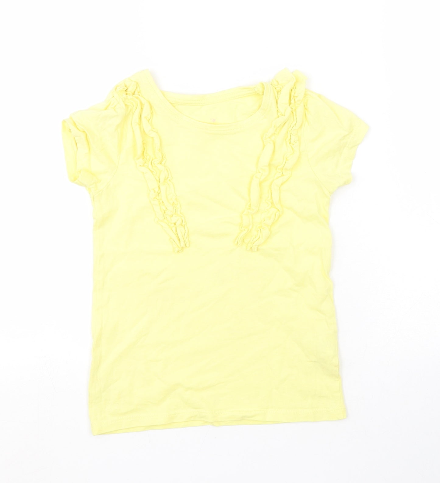 Primark Girls Yellow   Basic T-Shirt Size 5-6 Years