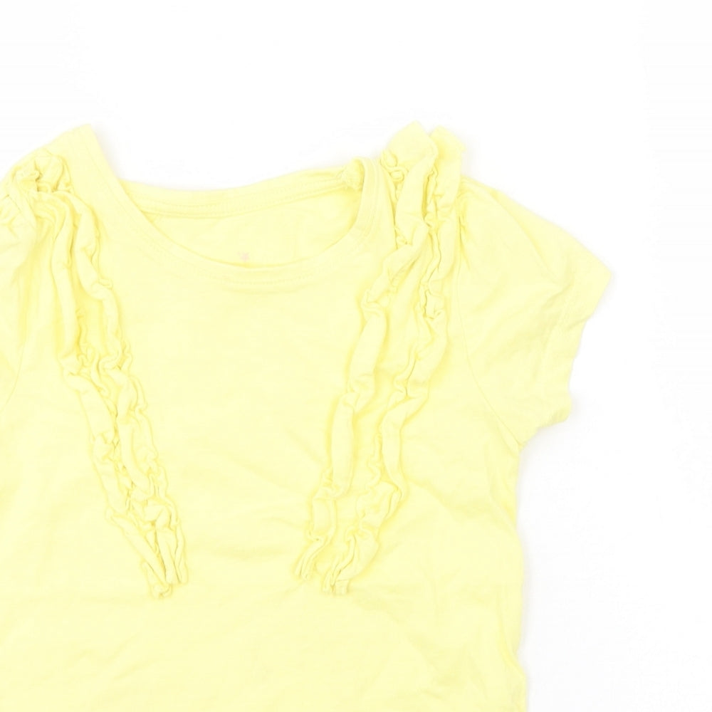 Primark Girls Yellow   Basic T-Shirt Size 5-6 Years