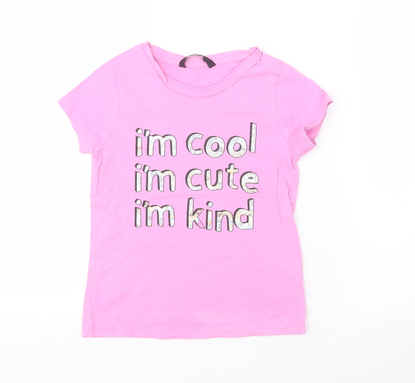 George Girls Pink   Basic T-Shirt Size 5-6 Years