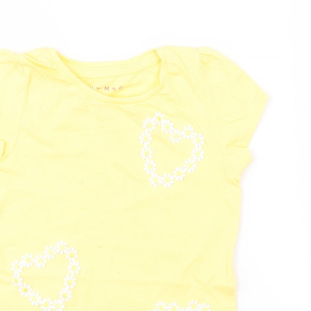 Nutmeg Girls Yellow   Basic T-Shirt Size 5-6 Years