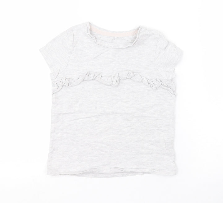 George Girls Grey   Basic T-Shirt Size 5-6 Years