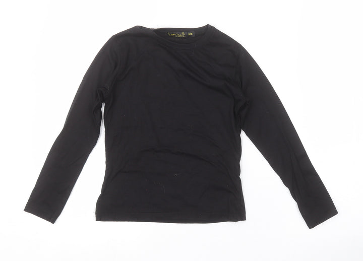 GW CLASSY Girls Black   Basic T-Shirt Size 5-6 Years