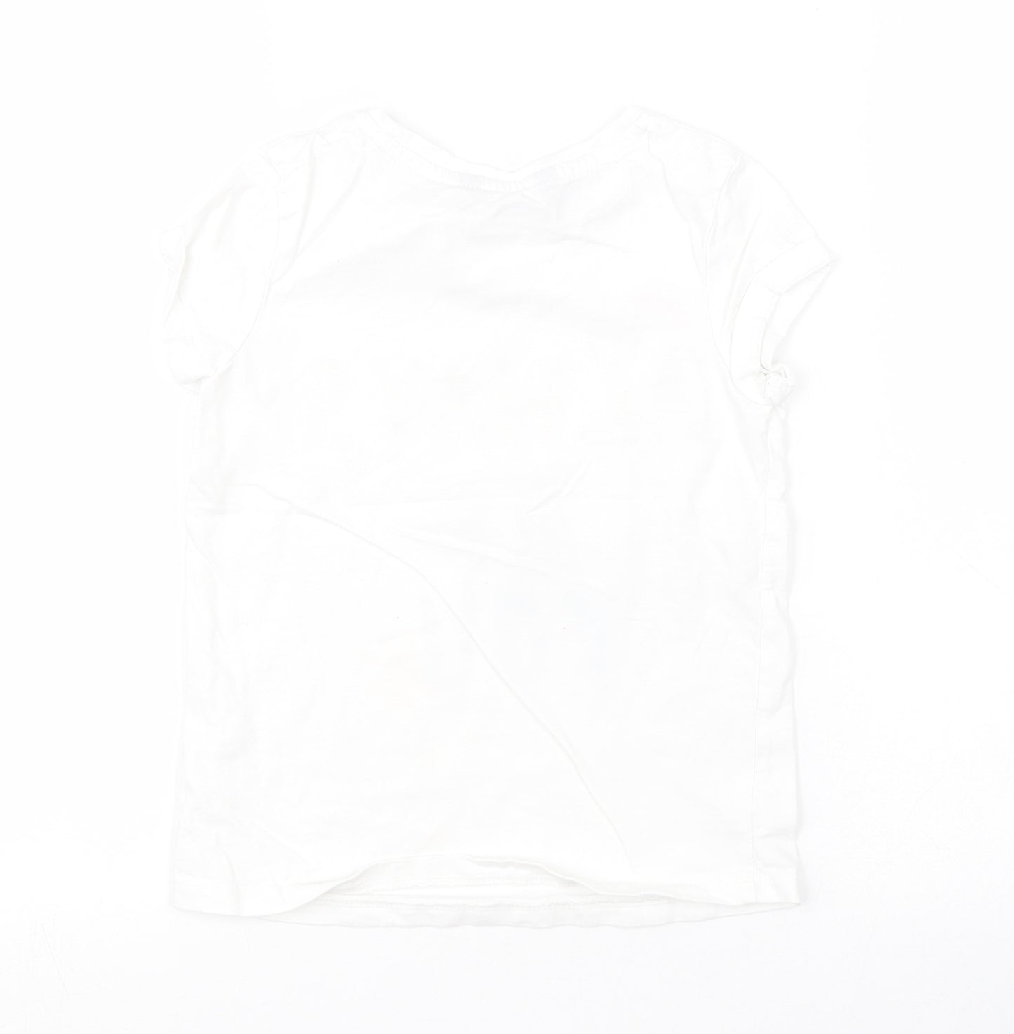 George Girls White   Basic T-Shirt Size 5-6 Years