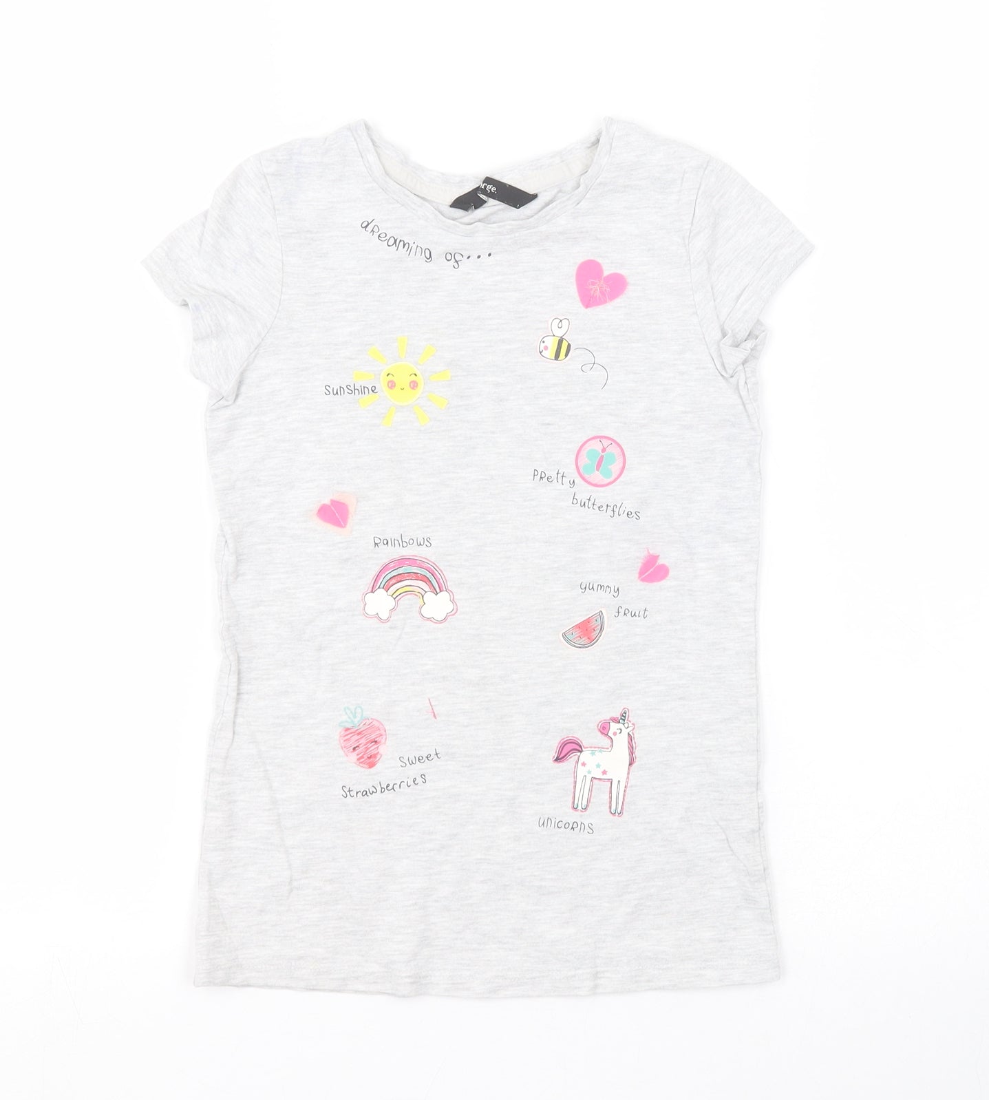 George Girls Grey   Basic T-Shirt Size 5-6 Years