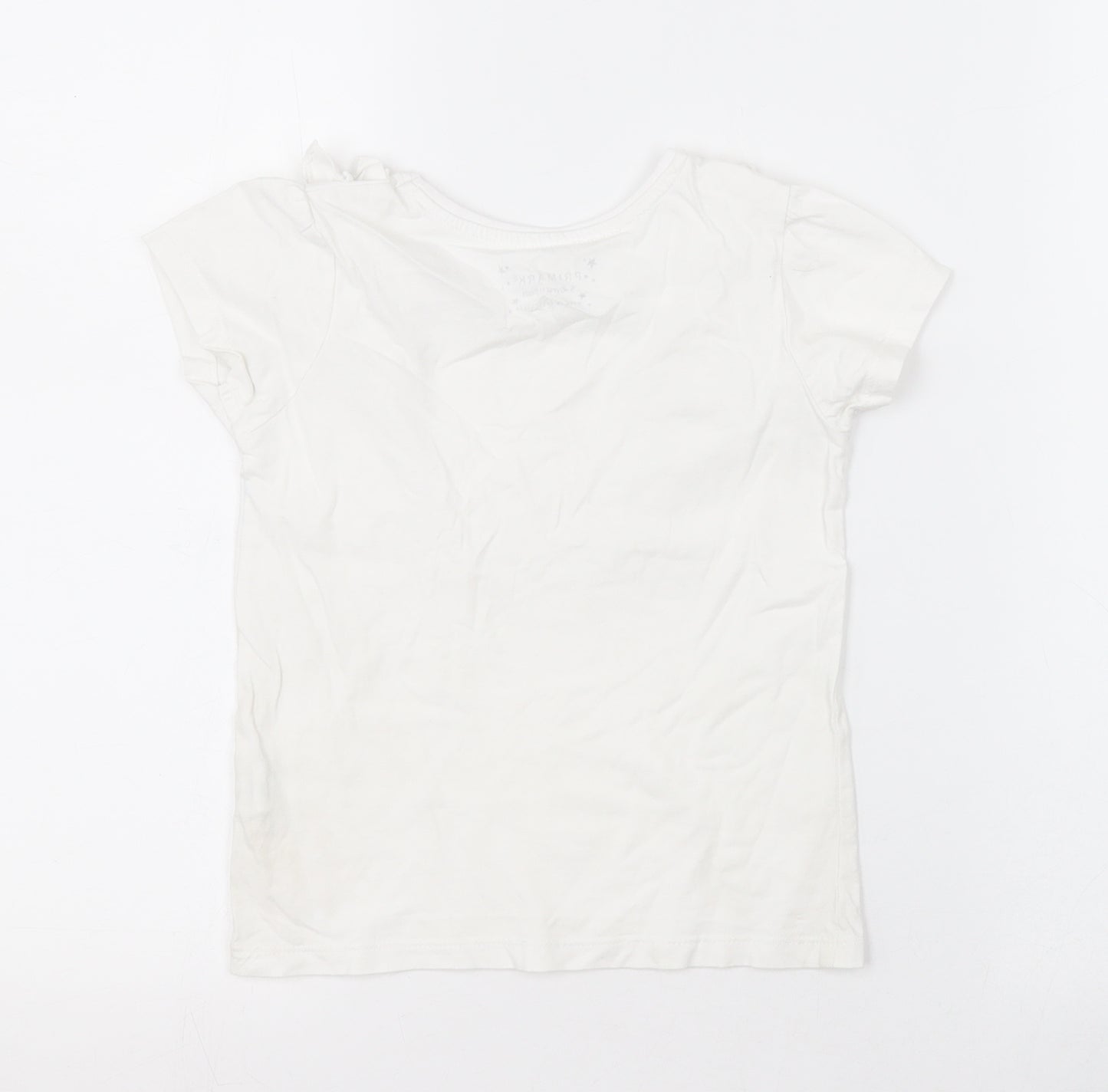 Primark Girls White   Basic T-Shirt Size 5-6 Years