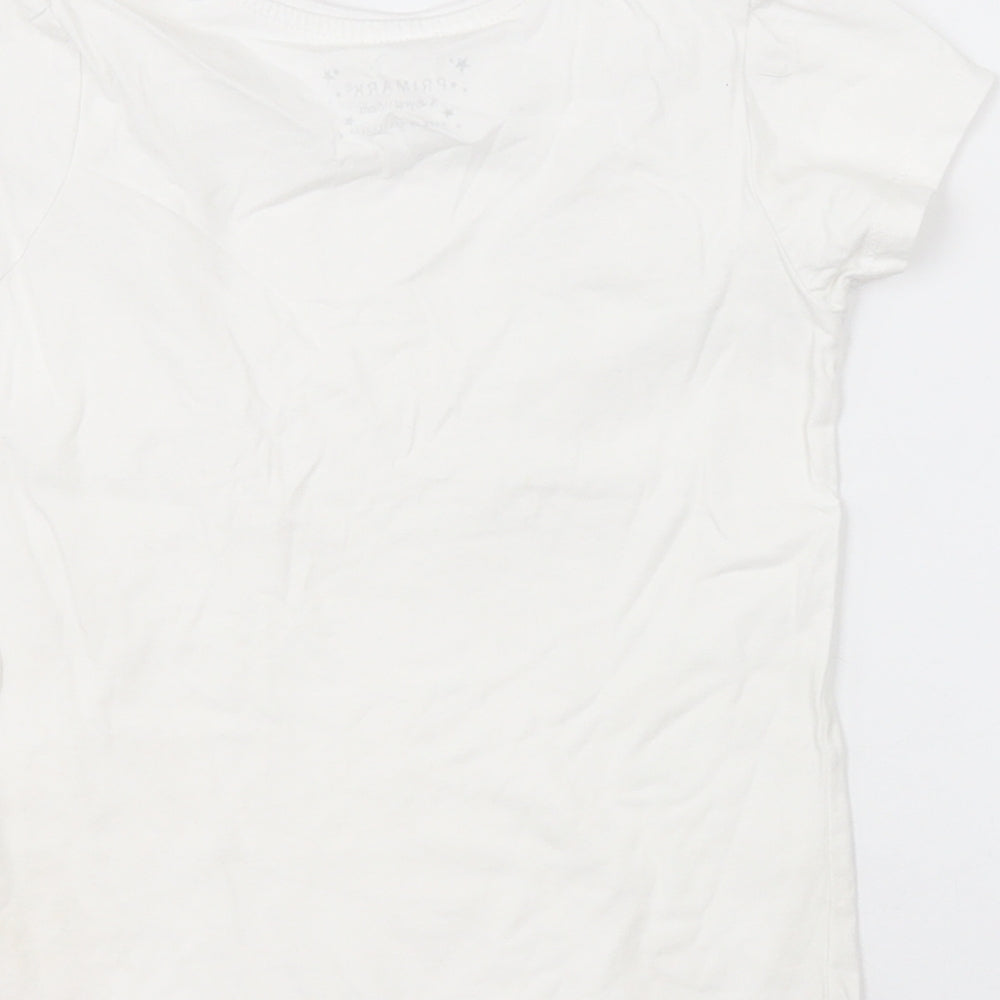 Primark Girls White   Basic T-Shirt Size 5-6 Years