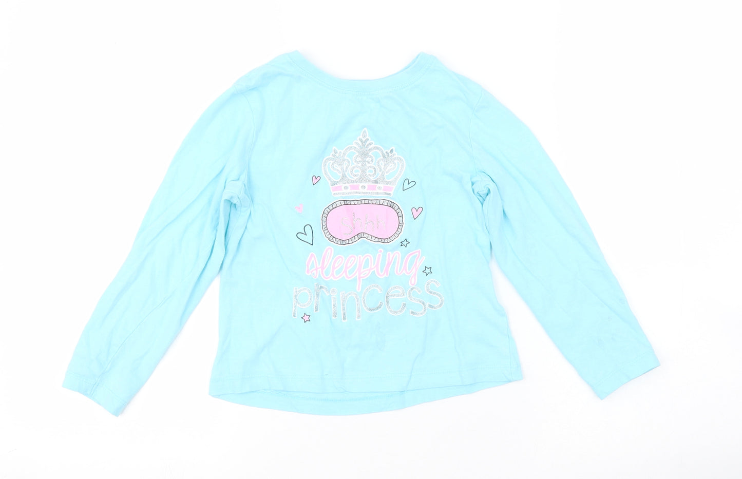 Preworn Girls Blue   Basic T-Shirt Size 5-6 Years