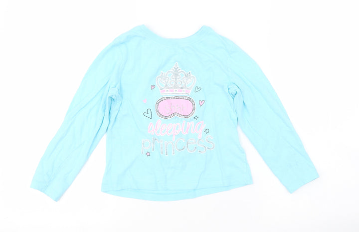 Preworn Girls Blue   Basic T-Shirt Size 5-6 Years