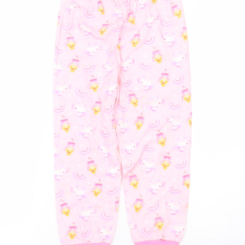 Preworn Girls Pink Animal Print   Pyjama Set Size 5-6 Years  - UNICORN