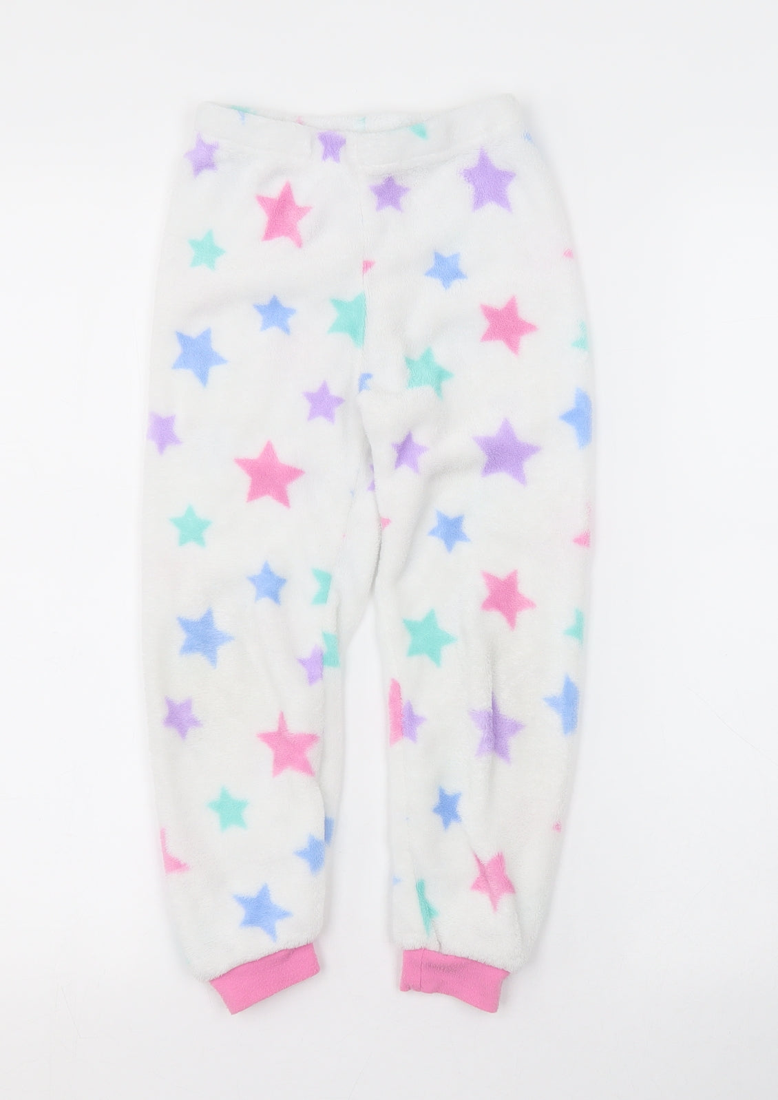 Primark Girls White Argyle/Diamond   Pyjama Set Size 5-6 Years