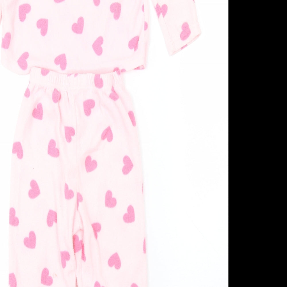 Primark Girls Pink Spotted   Pyjama Set Size 5-6 Years