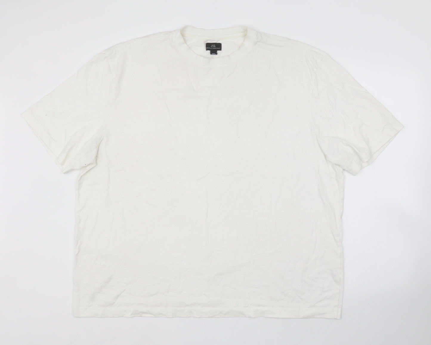 River Island Mens White    T-Shirt Size 2XL