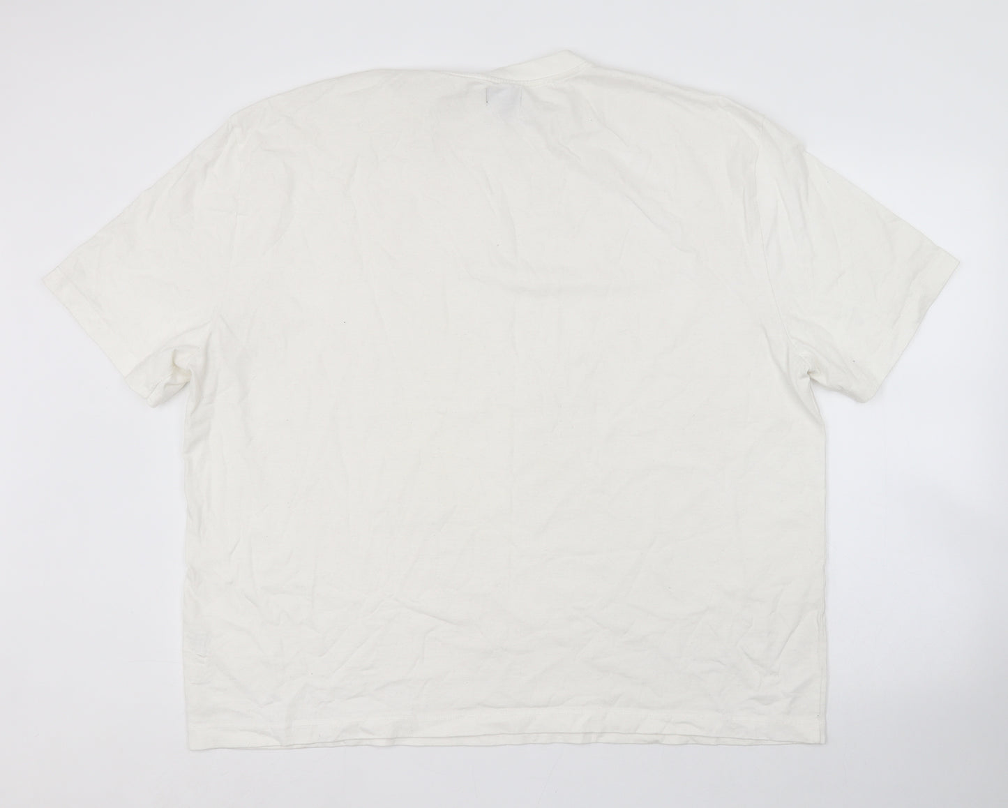 River Island Mens White    T-Shirt Size 2XL