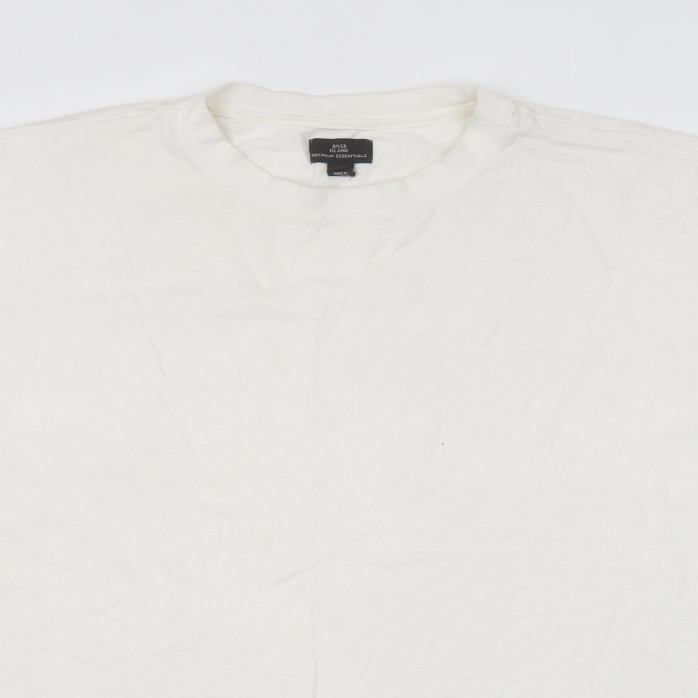 River Island Mens White    T-Shirt Size 2XL