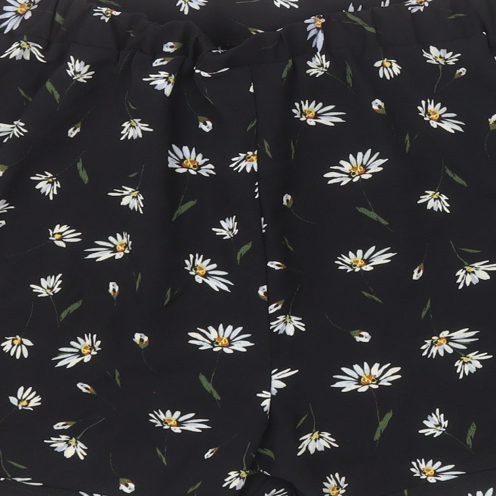 Papaya Womens Black Floral  Bermuda Shorts Size 18