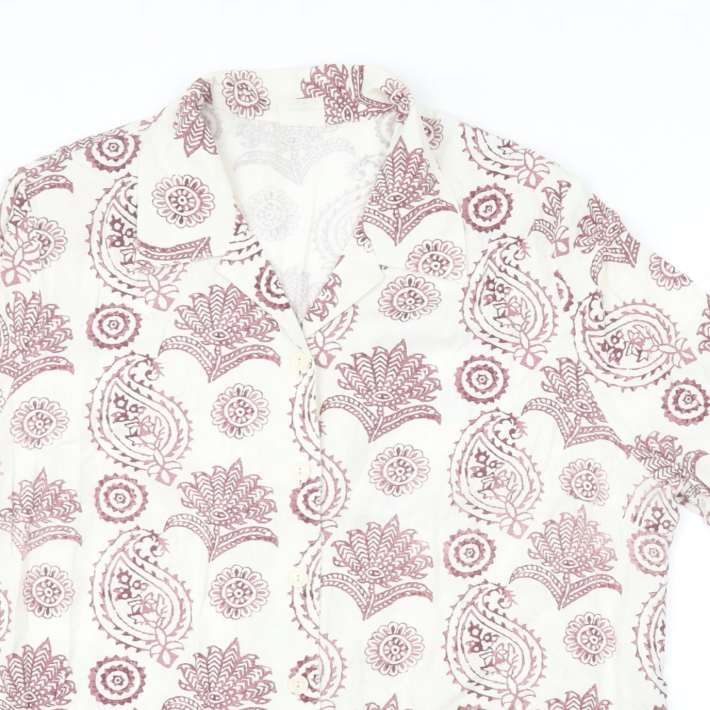 Preworn Mens White Paisley   Button-Up