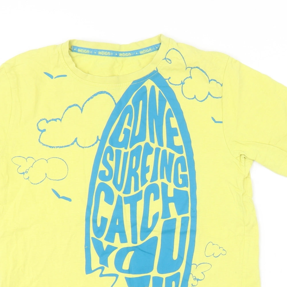 M&S Boys Yellow   Basic T-Shirt Size 11-12 Years