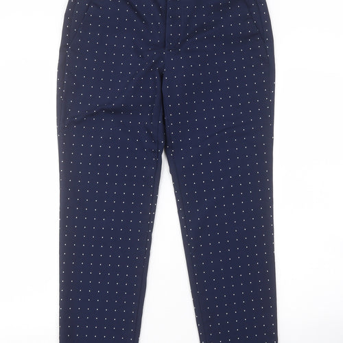 Zara Womens Blue Argyle/Diamond  Trousers  Size M L27 in