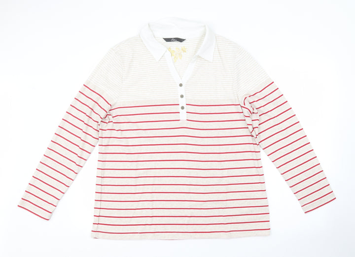 BM Mens Multicoloured Striped Polo Size L