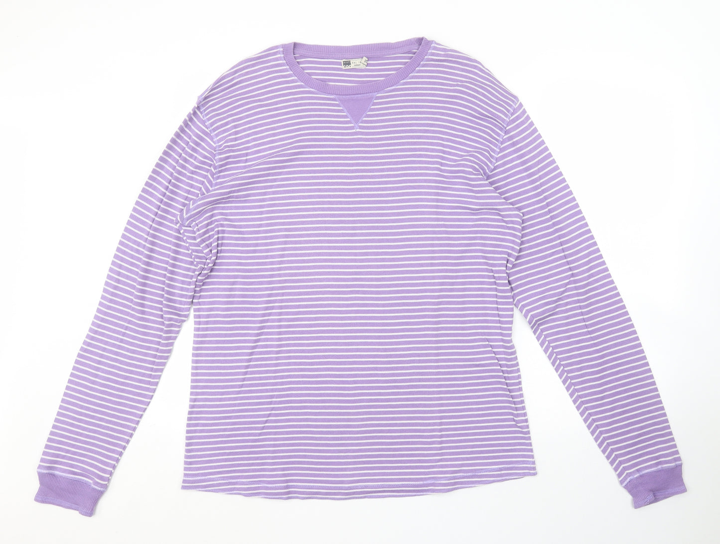 Preworn Mens Purple Striped   T-Shirt Size XL