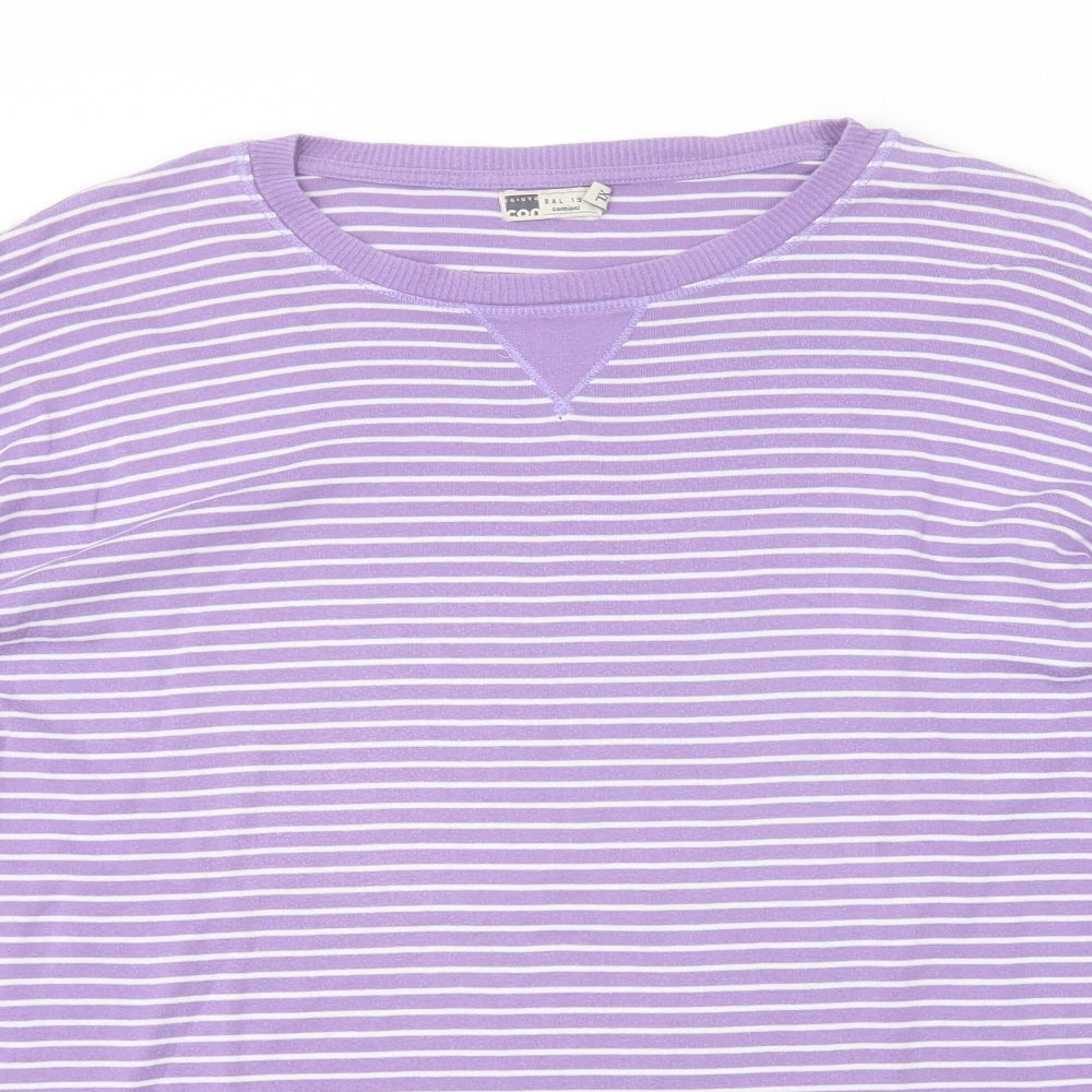 Preworn Mens Purple Striped   T-Shirt Size XL
