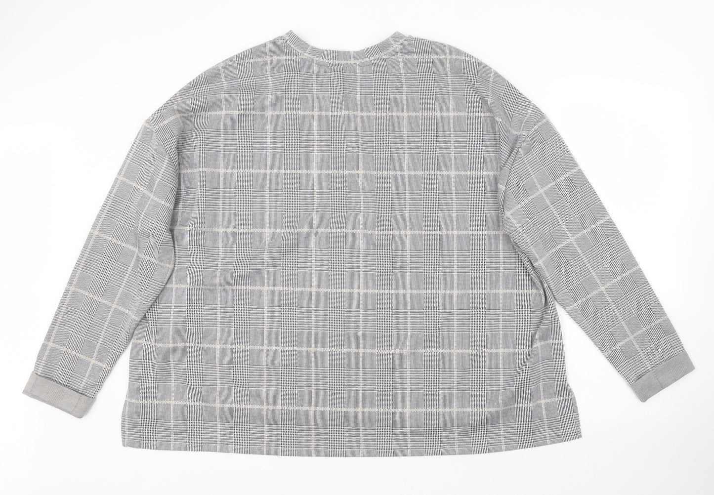 Primark Womens Grey Check  Pullover Jumper Size 22