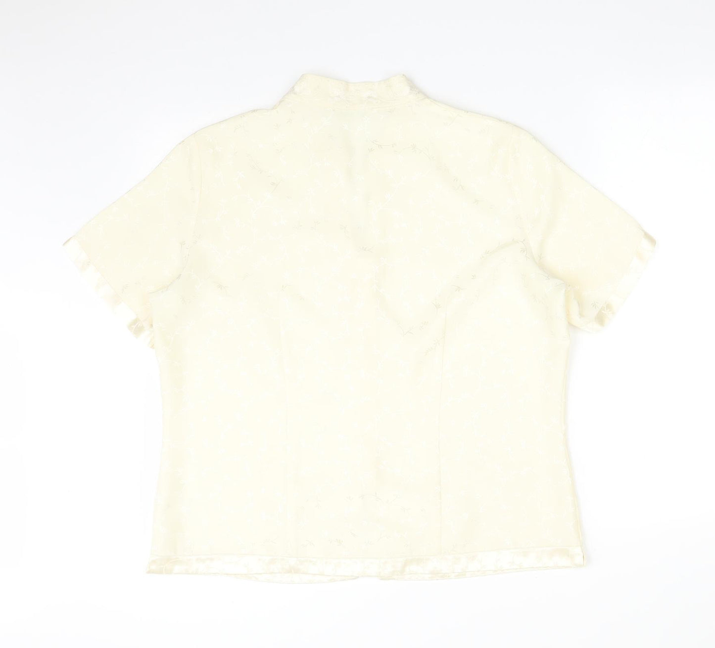 M&S Womens Yellow Floral  Basic Blouse Size 16