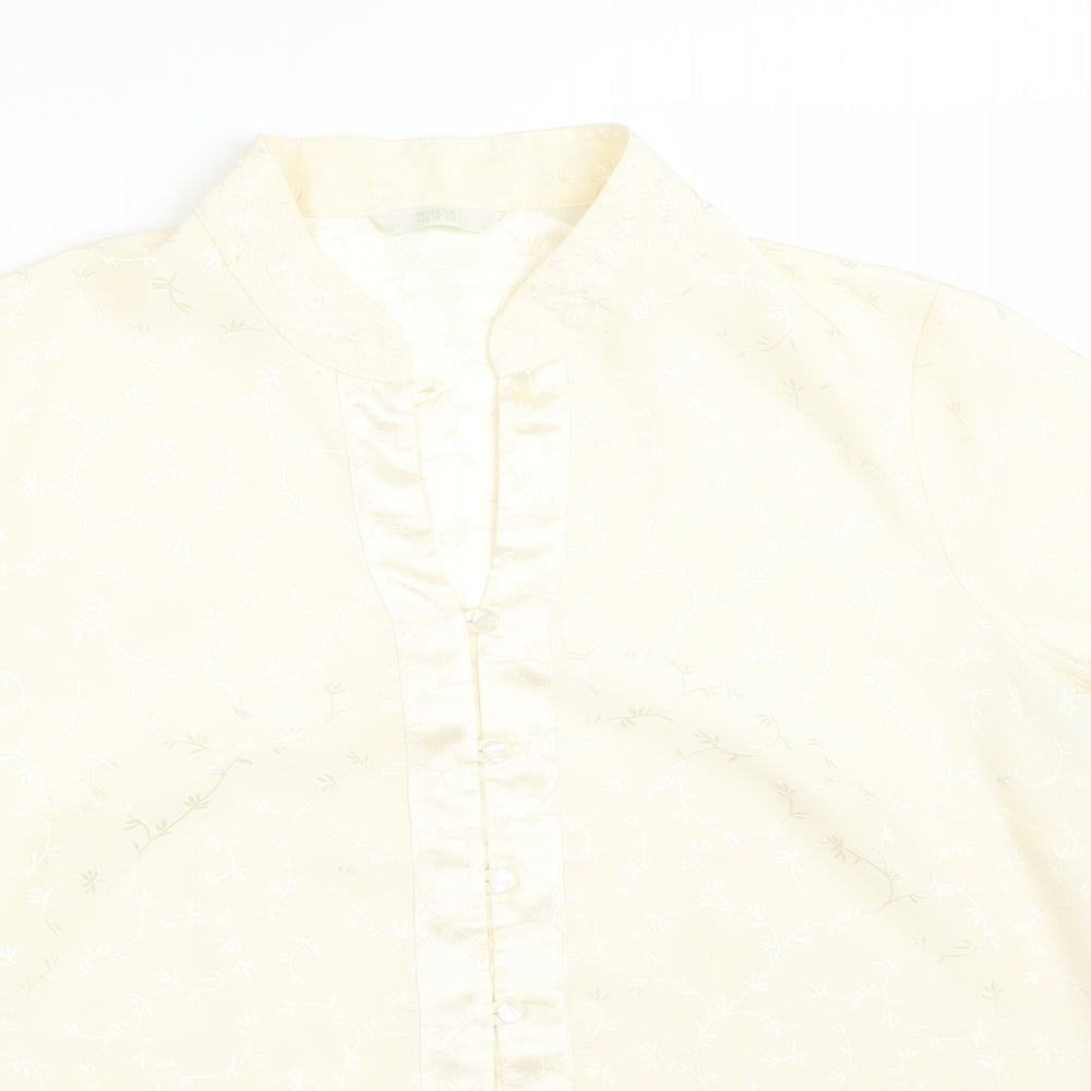 M&S Womens Yellow Floral  Basic Blouse Size 16