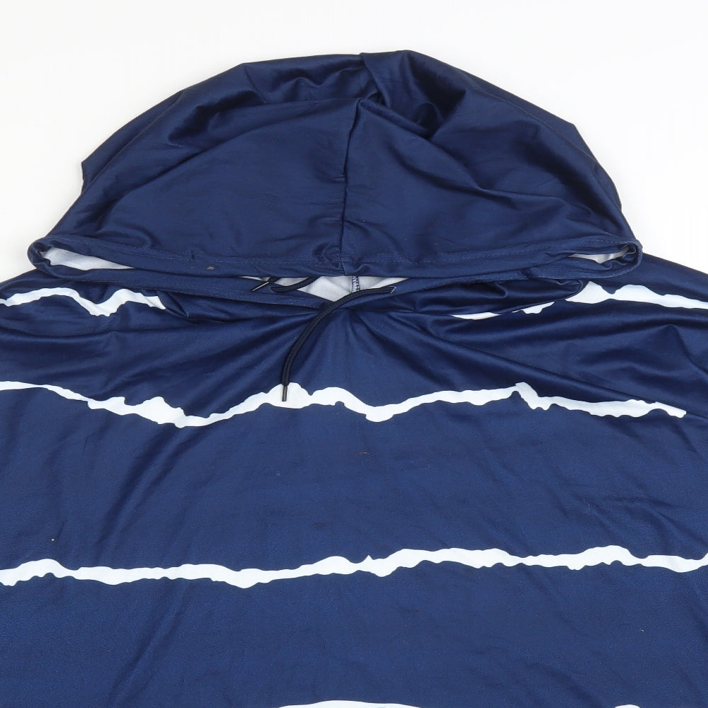 Preworn Mens Multicoloured Striped  Pullover Hoodie Size 4XL