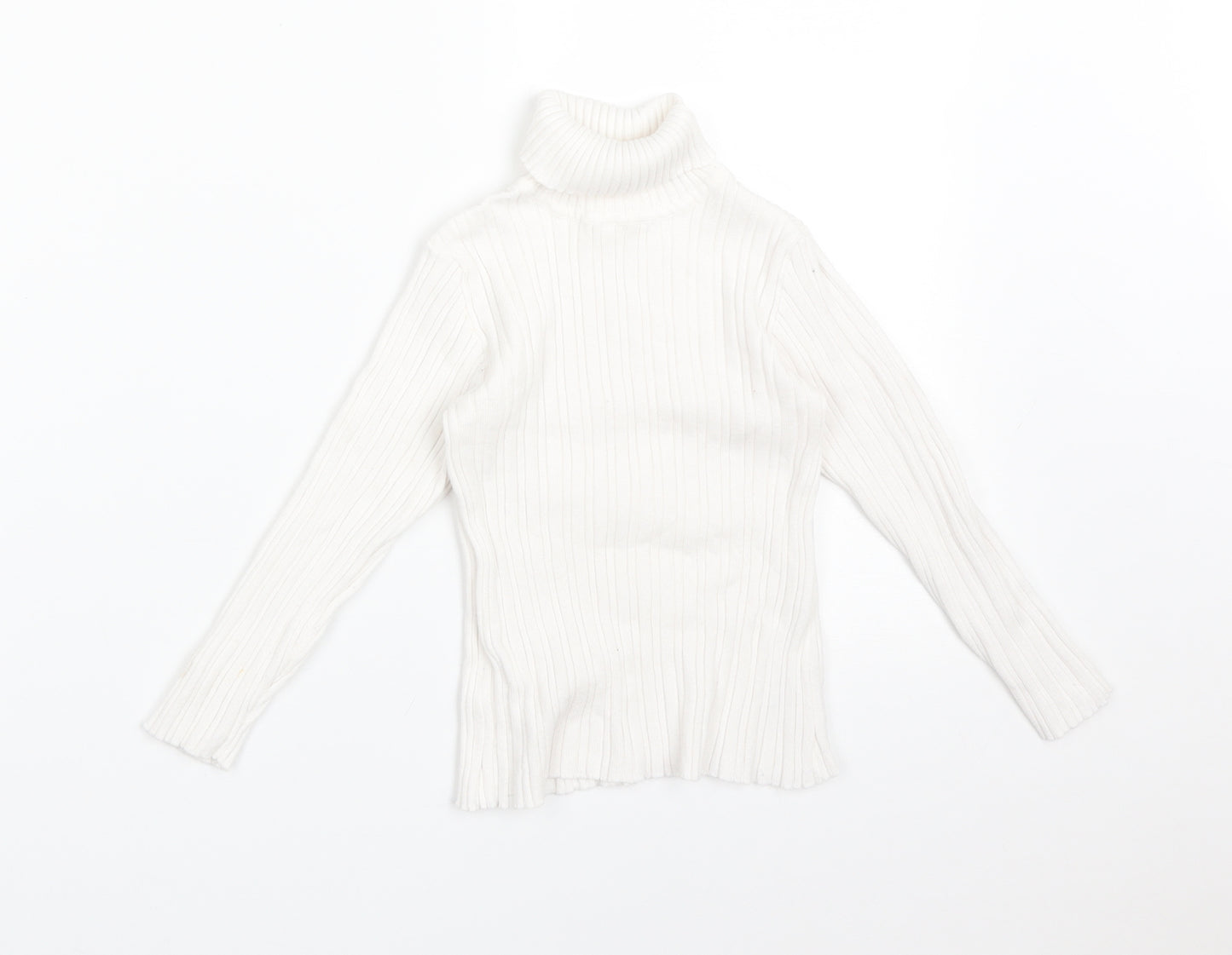 Nutmeg Girls White Striped  Basic T-Shirt Size 4-5 Years