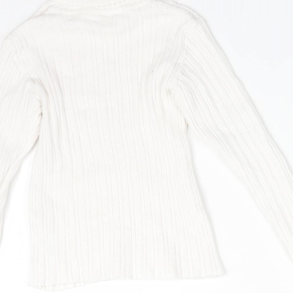 Nutmeg Girls White Striped  Basic T-Shirt Size 4-5 Years